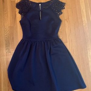 Navy blue Back keyhole Dress